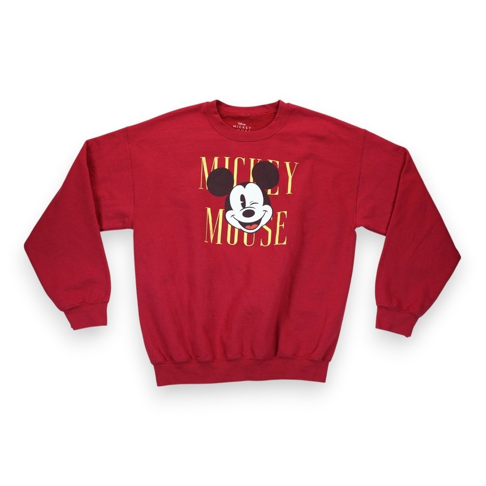 Mad Engine Disney Mickey Mouse Crewneck Sweatshirt Women's Red Size Large